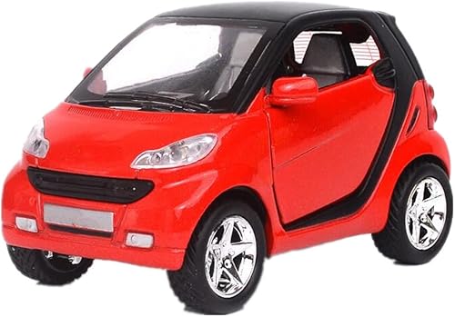 NC Red Pull Back Car Modelo de coche fundido a presión Escala de juguete coleccionable 132 para Smart Fortwo