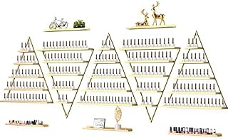 10PCS Metal Wall-mounted Nail Polish Storage Racks, Lorvain 5 Tiers Gold Triangular Display Rack Cosmetic Display Cases Lipstick Perfume Wall Shelf Essential Oil Organizer for Home Spa Nail Salon Shop
