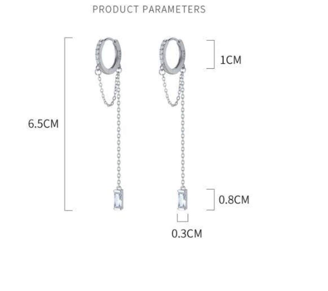 RWRAPS Ohrringe für Frauen, S925 Silber Ohrringe, weiblicher koreanischer Kunststil, Lange Ohrringe, Temperament, Quaste, weiblicher hängender Ohrring, EIN Paar