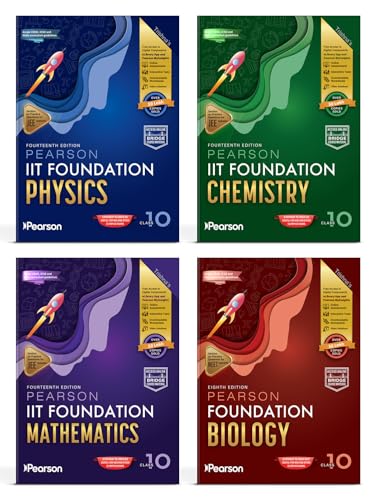 Image of Pearson IIT Foundation' 26 Class 10 Physics Chemistry Mathematics Biology |For JEE, NTSE & Olympiad Exams|JEE Practice Questions |Free acess to Online Assessments, Video Solutions & Interactive Tests