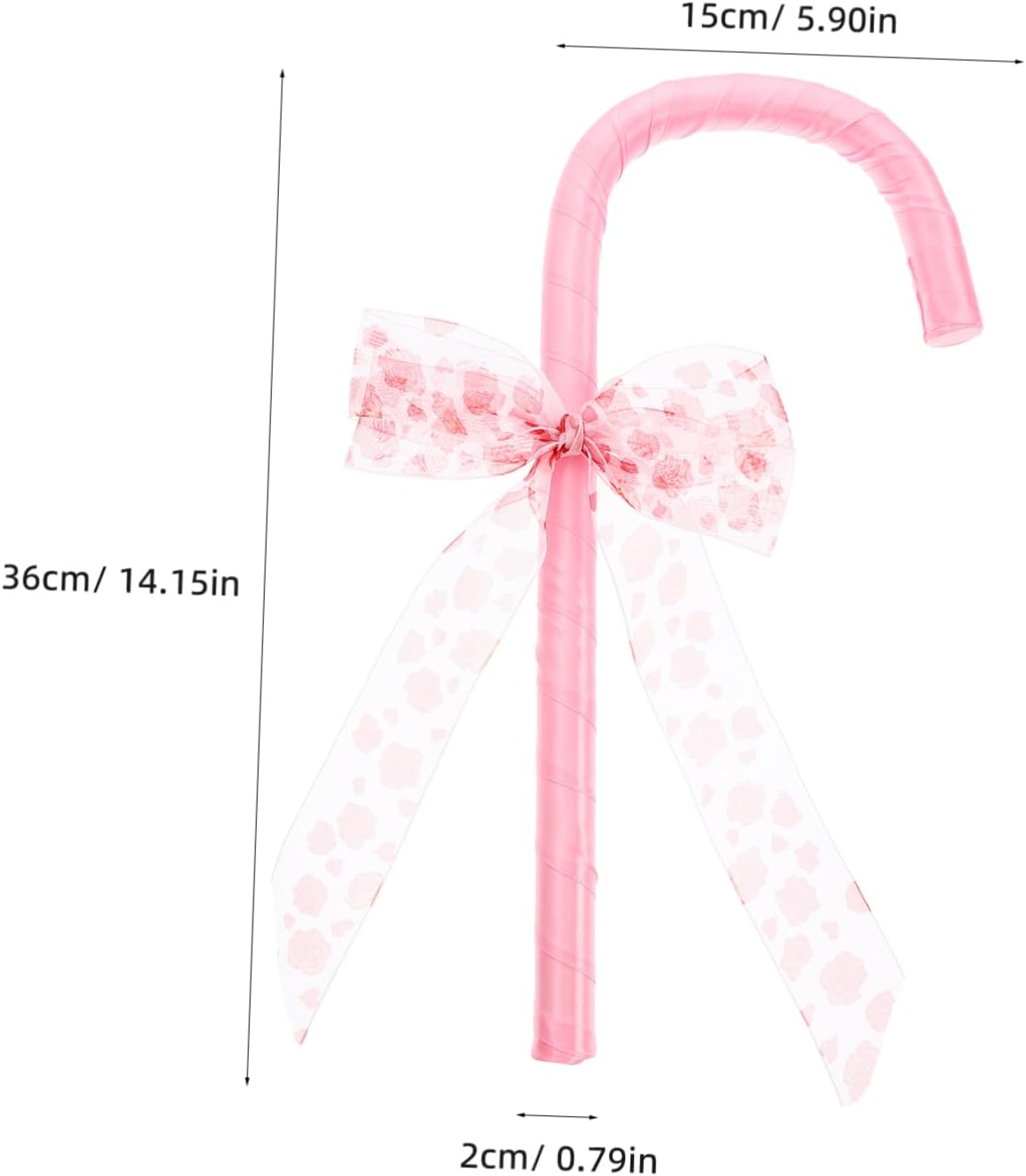 MAGICLULU Elegant Bow Cane Prop for Costume Parties Lightweight Crutch Accessory for Halloween Valentine Day Dance Events Fancy Pink Bow Walking Stick for Women