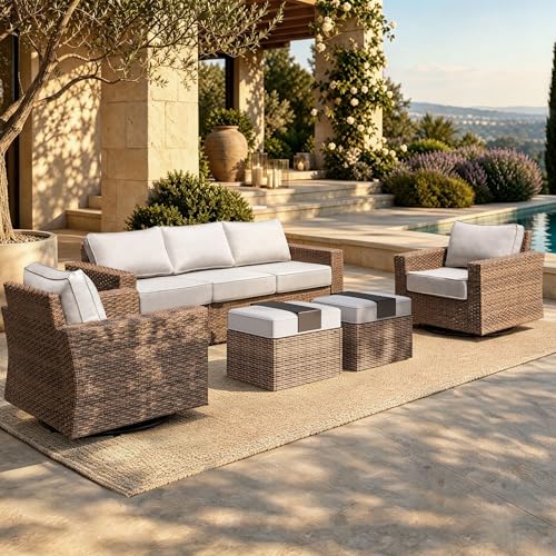 HERA'S HOUSE Swivel Patio Furniture Set 5 Pieces