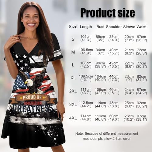 Image of Women's Summer Formal Dresses Short Sleeve Wrap V Neck Dresses Bridesmaid Wedding Guest Dress with Pockets