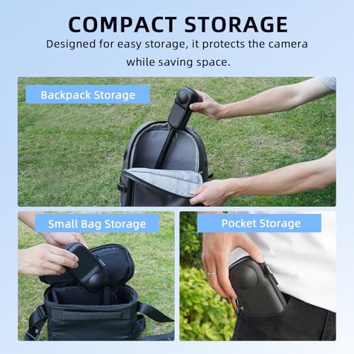 Image of BRDRC Portable Small Case for Insta360 X5 X4 (for Cage and Lens Cap), Carrying Storage Bag Protective Cover Hard Shell Travel Protector with Wrist Strap Carabiner for Insta 360 X5 X4 Accessories