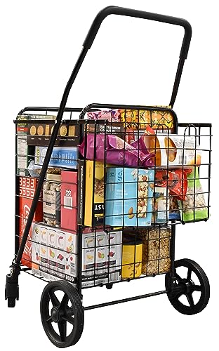 Mod Complete Folding Shopping Cart With Patent Pending Swivel Wheels And Double Basket, Large S-2081 #TOP6