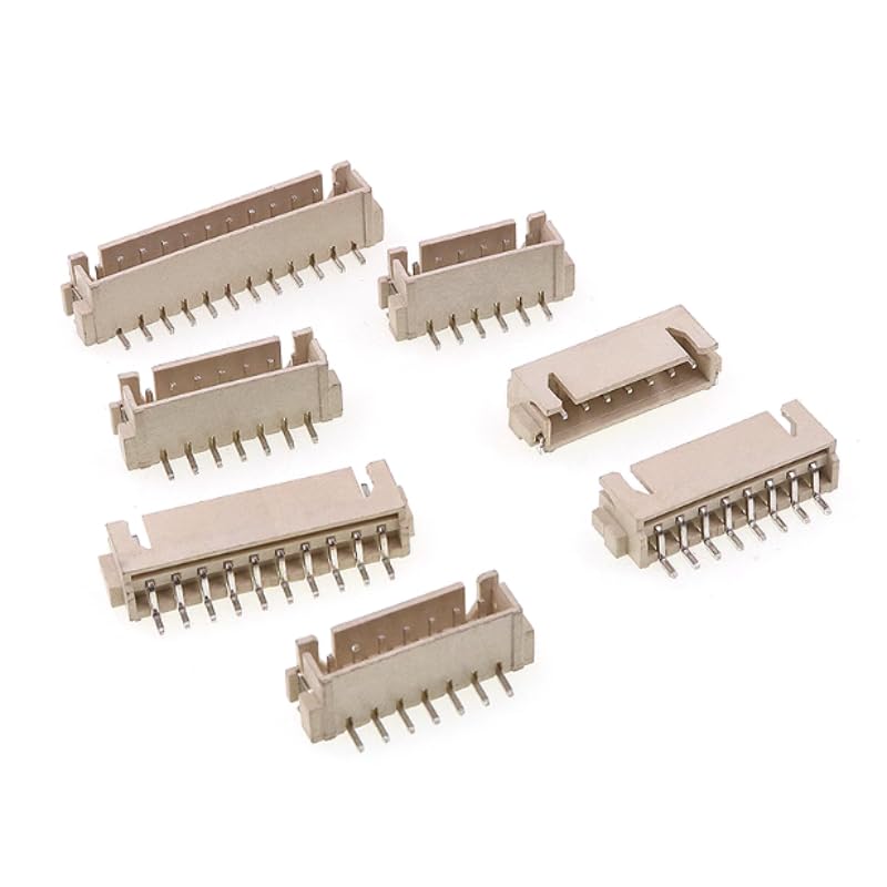 fengpeng 20/50Pcs XH2.54mm 2/3/4/5/6/7/8/9/10 Pin Header Connector SMD Horizontal/Vertical Terminals Wire Socket JST XH Connectors(Vertical,50PCS_10P)