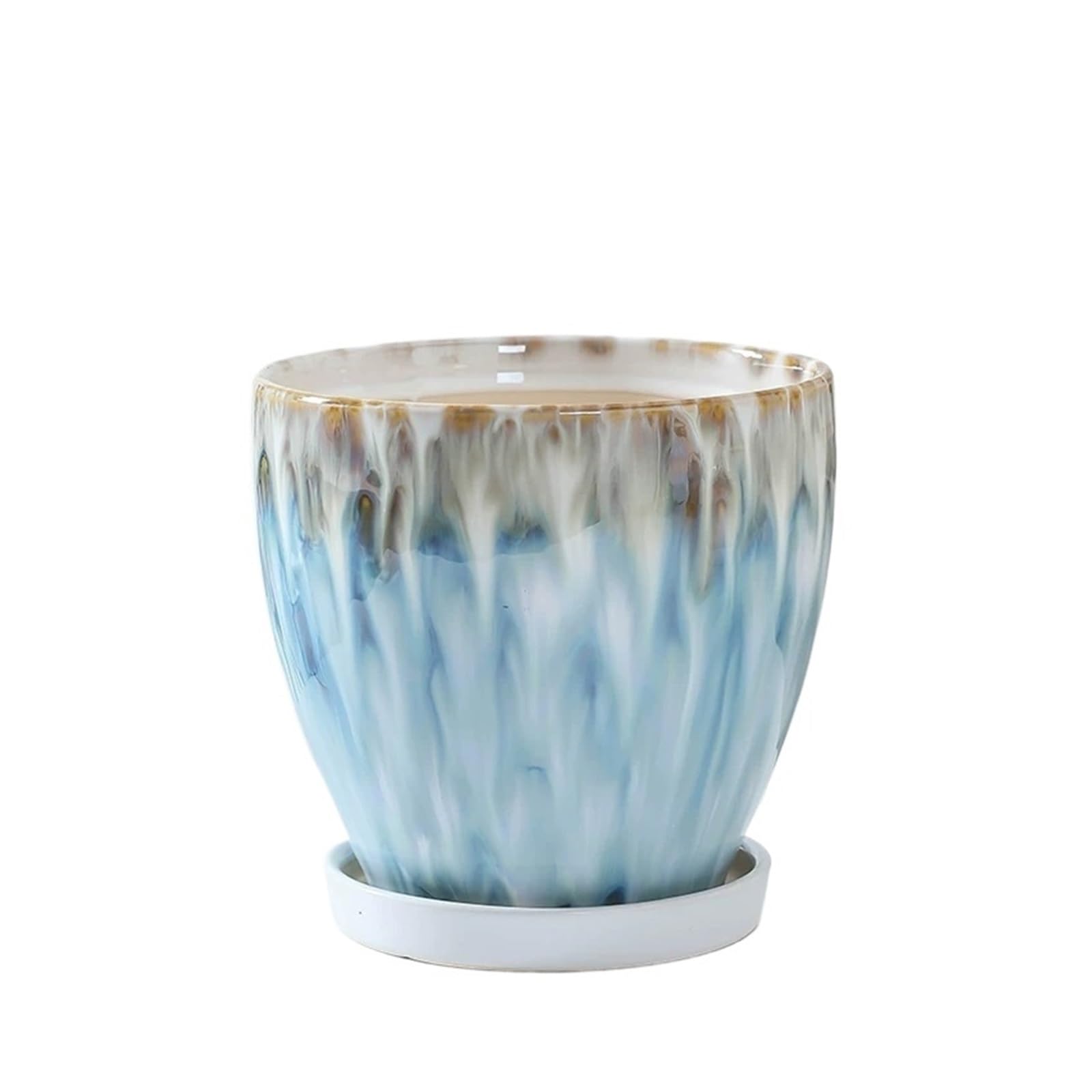 gC3sJ7wn6b Outdoor Flower Pots A Large Ceramic Flower Pot With A Saucer, Perfect For Home Decor: Ideal For Display In The Living Room Plant Pots(Small)