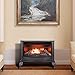ProCom Ventless 25,000 BTU Space Saving Free Standing Dual Fuel Fireplace with Built In Thermostat Control Heats up to 1,100 Square Feet, Black
