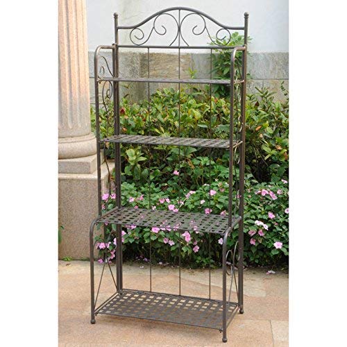 International Caravan 523767-OG-145553-O-783298 Bakers Rack, Antique Black
