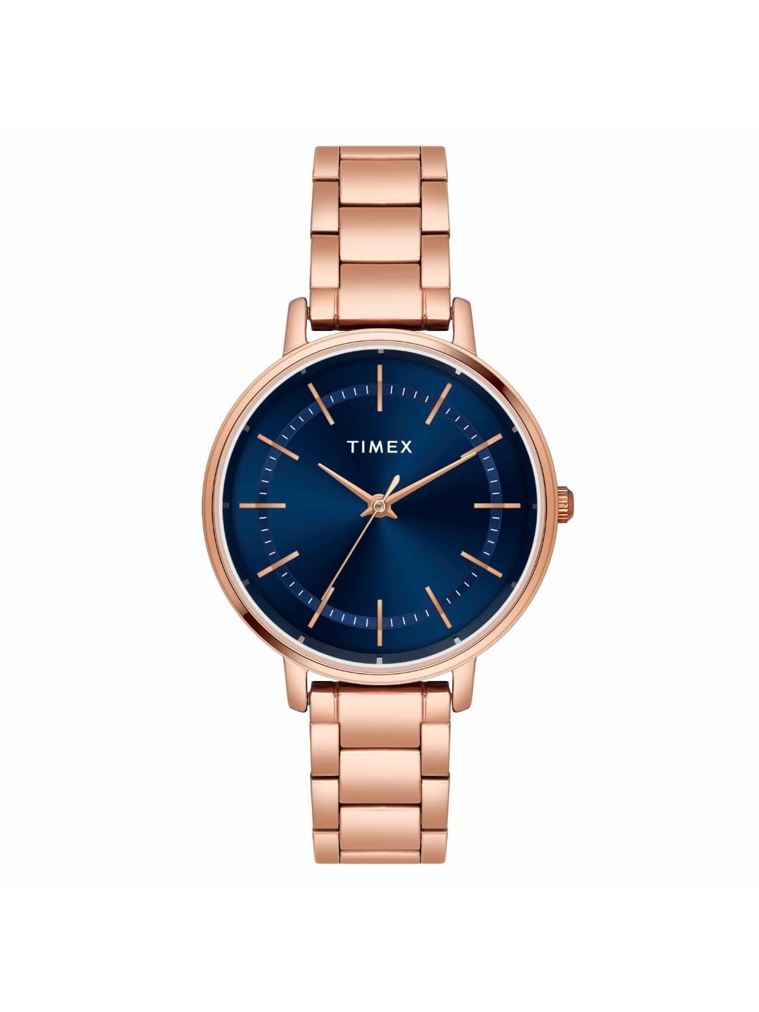 TIMEX Women Stainless Steel Blue Round Analogue Dial Watch- Twel15804, Band Color-Rose Gold (B0BYZFHQTL) Amazon Price History, Amazon Price Tracker
