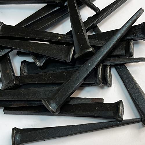 2.5”- CUT COMMON NAILS - Black Color - Antique rustic restoration accent nails for hanging, furniture, cabins, shutters & flooring – Decorative clavos nails – Distinct SQUARE HEAD Nail – 2.5 in (50)