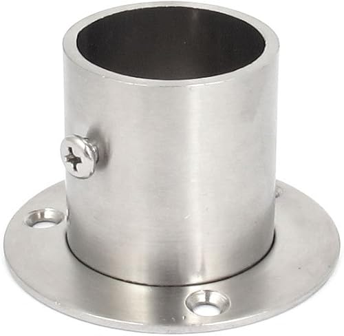 IIVVERR Armario para colgar la varilla del riel extremo del reborde soporte soporte zócalo para tubo de 1.260 in de diámetro (Armario para colgar la