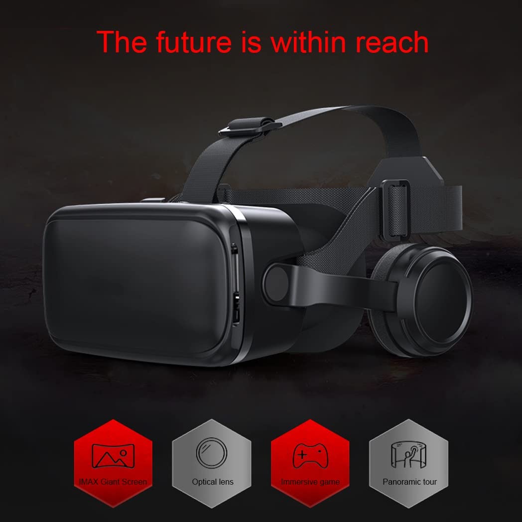 Occhiali VR, Visore Realtà Virtuale, Cuffie 3D VR Compatibile con Tutti Gli, Lente Regolabile per Film e Giochi 3D, per iPhone 13 Pro Max/13 Pro/13/12/11, per Samsung Galaxy S21, Huawei, Xiaomi