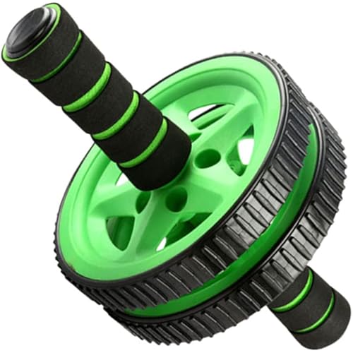 YARNOW Ab Wheel Roller with Non-Slip Sponge Handles for Core and Stomach Exercise, Green, Pp Material, Fitness Equipment