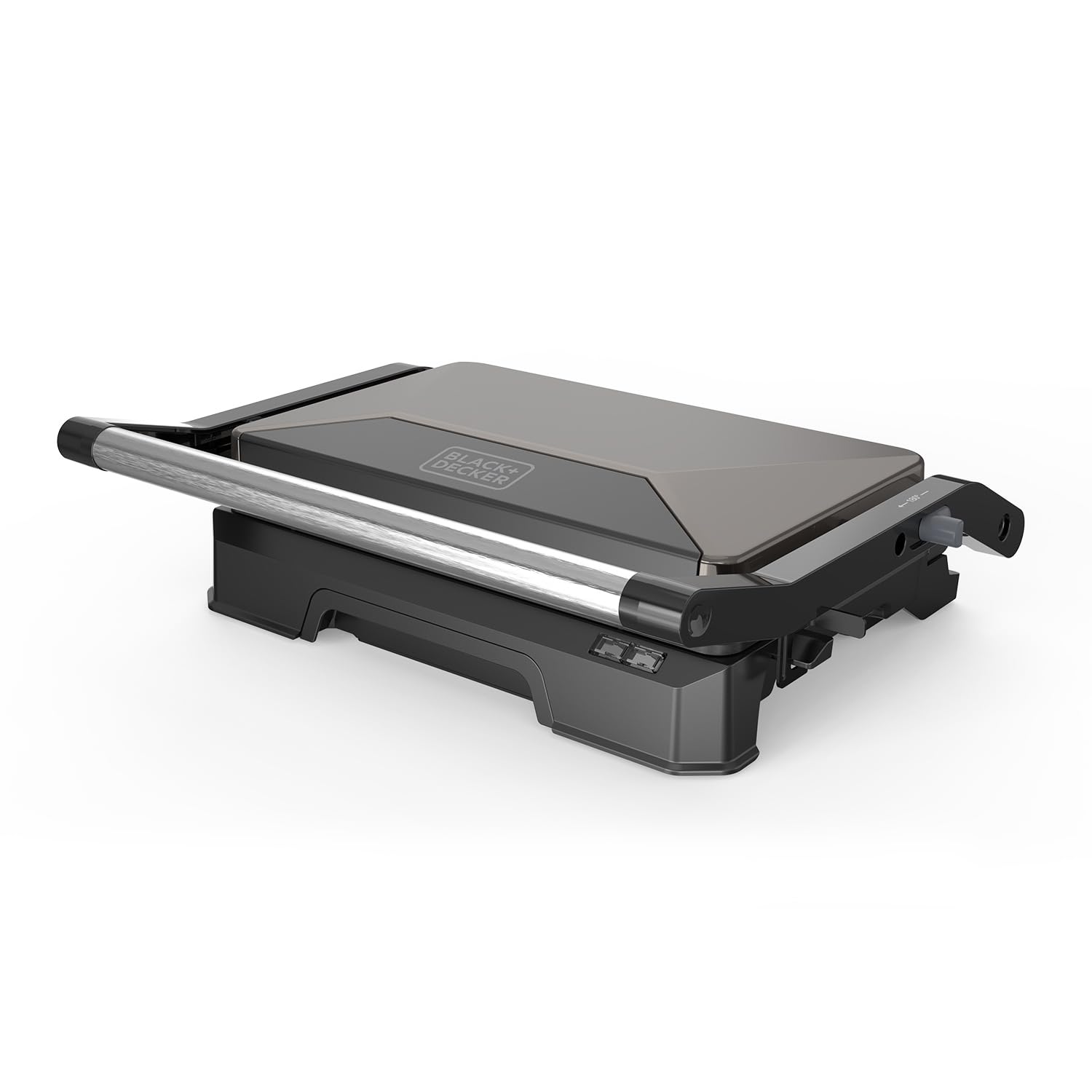 Black+Decker Grill Elettrico BXGR1001E 1000W | Piastre Antiaderenti Doppio Strato PFOA Free 23x14,5cm | Apertura 180º Pi