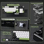 EPOMAKER X Aula F99 PRO Wireless Gaming Keyboard with 8000mAh Battery, Hot Swappable Creamy Keyboard, 2.4GHz/Type-C/BT5.0, NKRO, RGB Backlit for Win/Mac/Gaming (Black&White&Green) - Image 2