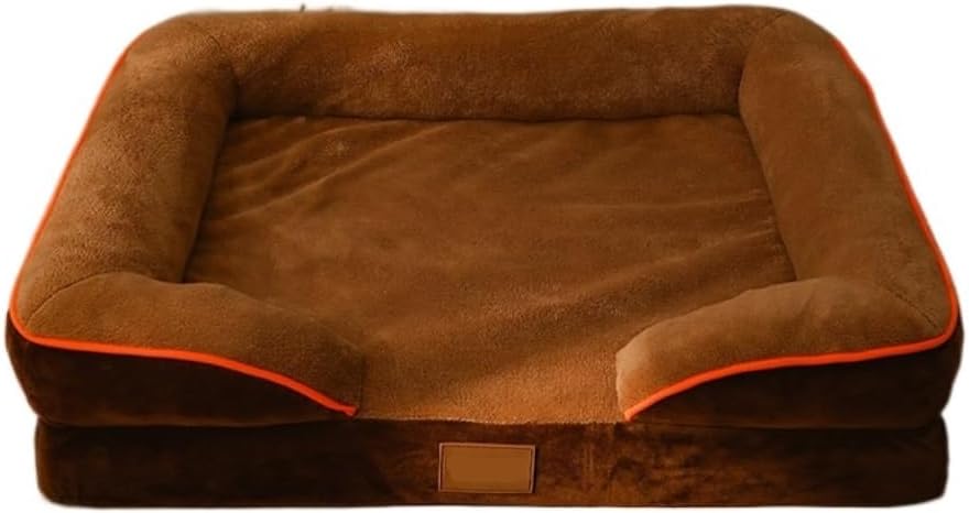 Dog Bed Creative Kennel Four Seasons Warm Removable and Washable Mattress Medium and Large Dog Sleeping Pad for Sleeping Pet Bed (Color : Coffee Color, Size : 85 * 60 * 17cm) (Coffee