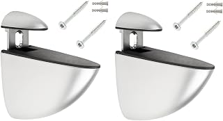 cyclingcolors 2x Regalbodenträger Metall Silber Chrom 55,5mm Glasbodenträger Regalträger Regalhalter Glasbodenhalter