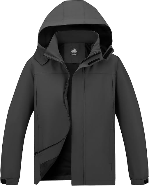 Veste de pluie imperméable pour hommes avec poche à capuche et à glissière en plein air léger pour les voyages de randonnée