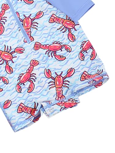Image of RUGGEDBUTTS Baby /Toddler Boy Swimsuit, One Piece Zipper Rash Guard Sunsuit with UPF 50+ Sun Protection