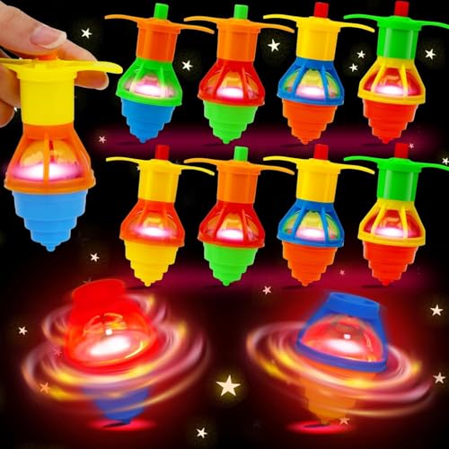 24PCS Light Up Spinning Tops Glow Party Favors for Kids 3-5 4-8 8-12 Christmas Goodie Bag Stuffers Birthday Return Gifts Classroom Treasure Box Toys Carnival Prize Fidget Spinner Bulk Toddler Boy Girl