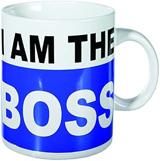 Kubek XL/Nadruk I Am The Boss/Materiał : Porcelana/Rozmiar : 15 x 12,5 cm