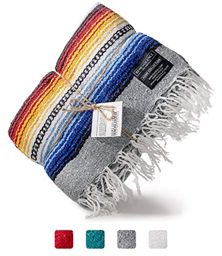 Premium Mexican Blanket | Authentic Hand Woven Falsa Blanket & Yoga Blanket, Made