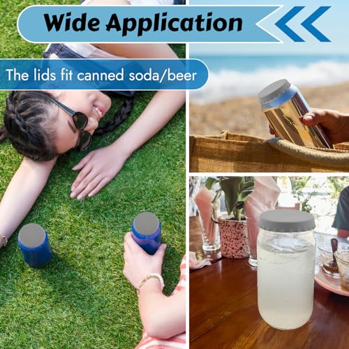 Dosendeckel Getränkedose, Silikondeckel für Dosen Getränke, Wiederverwendbare Bierdosen Abdeckung Deckel, Dosenabdeckung Verschluss für Standard Soda Cola,Grau,2 Stück