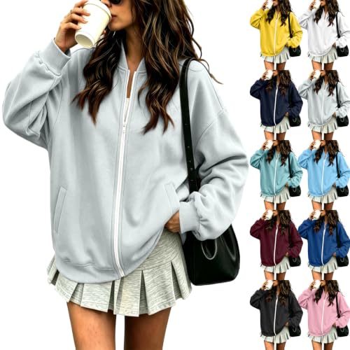 Fleece Full Zip Jacket Women Casual Work Office Sweatshirts No Hood - image 1