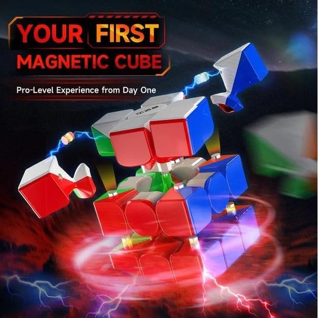 Image of QiYi Warrior M 3x3 Magnetic Stickerless Speed Cube - Smooth Turning Puzzle with Factory Magnets, Anti-Stick Design & Durable Frosted Surface - 56mm Lightweight 3x3x3 for Beginners & Practice