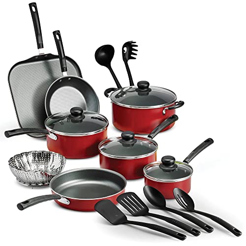 Comparison: Best Tramontina Primaware 18 Piece Non Stick Cookware Set 6 Primaware 18 Piece Non-stick Cookware Set (Color : Red)