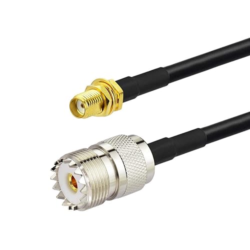 Miniatura 9 de Bingfu Adaptador de antena de radio Jamón SMA macho a UHF SO239 hembra RG58 Cable de puente coaxial 23.6 in 2 pies para radio bidireccional Radio