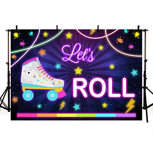 MEHOFOTO Let's Roll Birthday Photo Studio Booth Background Roller Skating...