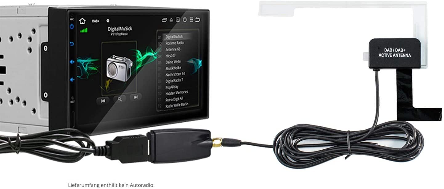 DAB, odbiornik radiowy, zestaw samochodowy, cyfrowa transmisja audio, adapter odbiornika radiowego z anteną do systemu Android