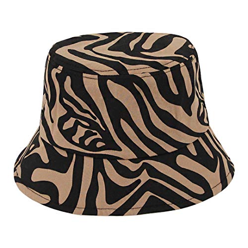 Surkat Zebra Bucket Hat Reversible Fisherman Cap Packable Sun Hat for Women Men