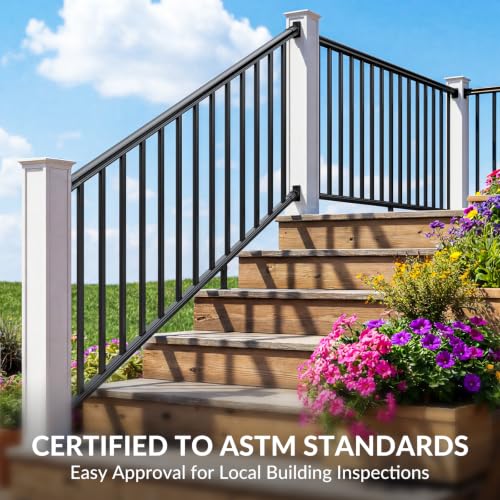 Image of Egadis 1 Pack 36 in x 4 ft Modular Aluminum Stair Railing Kit Without Post