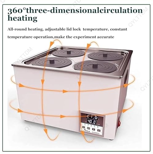 Digital Lab Water Bath Heater, Thermostatic Water Bath with Display & Protective Lid, Stainless Steel Lab Supplies for Scientific Research, Electric Water Bath Equipment