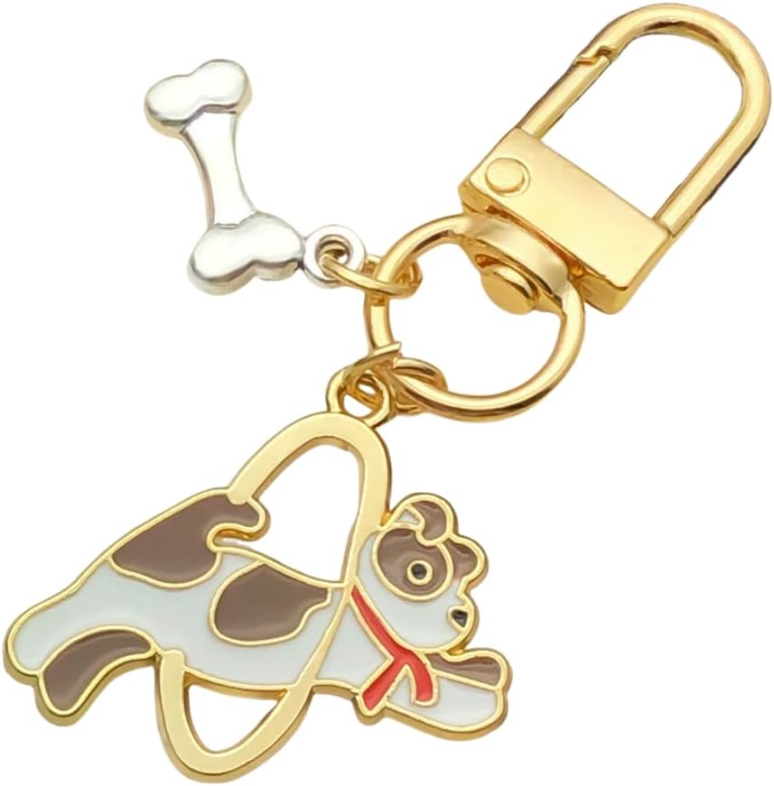 Cute Puppy Dog Keychain Corgi Bichon Frise Bulldog Teddy Akita Dog Keyring Keychain for Purse Handbag