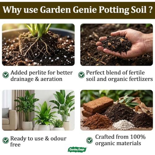 Image of Garden Genie Potting Soil Mix 5KG | Ready to Use Soil Mix for Plants | Organic Potting Mix for Home Garden | Ideal for Potted Plants, Balcony, Terrace & Indoor Gardening