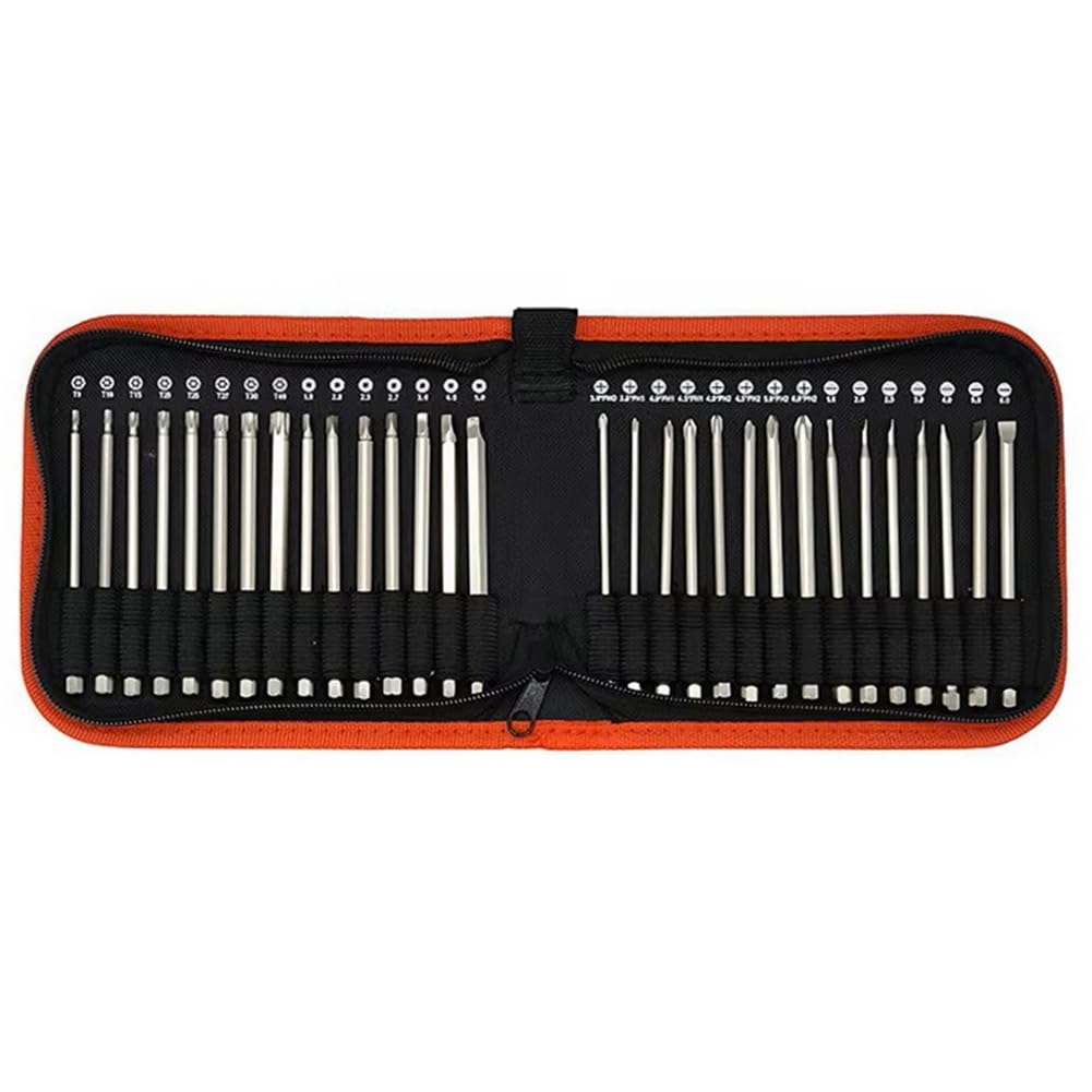 Littimoon 30Pcs Set 100mm S2 Steel Magnetic Screwdriver Bits 1/4 Inch Hex Shank Power Tools Slotted Square Torx