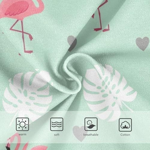 Underwear for Boys Cute Pink Flamingos Green Cotton Boy Briefs Printed Breathable Underwear Briefs3