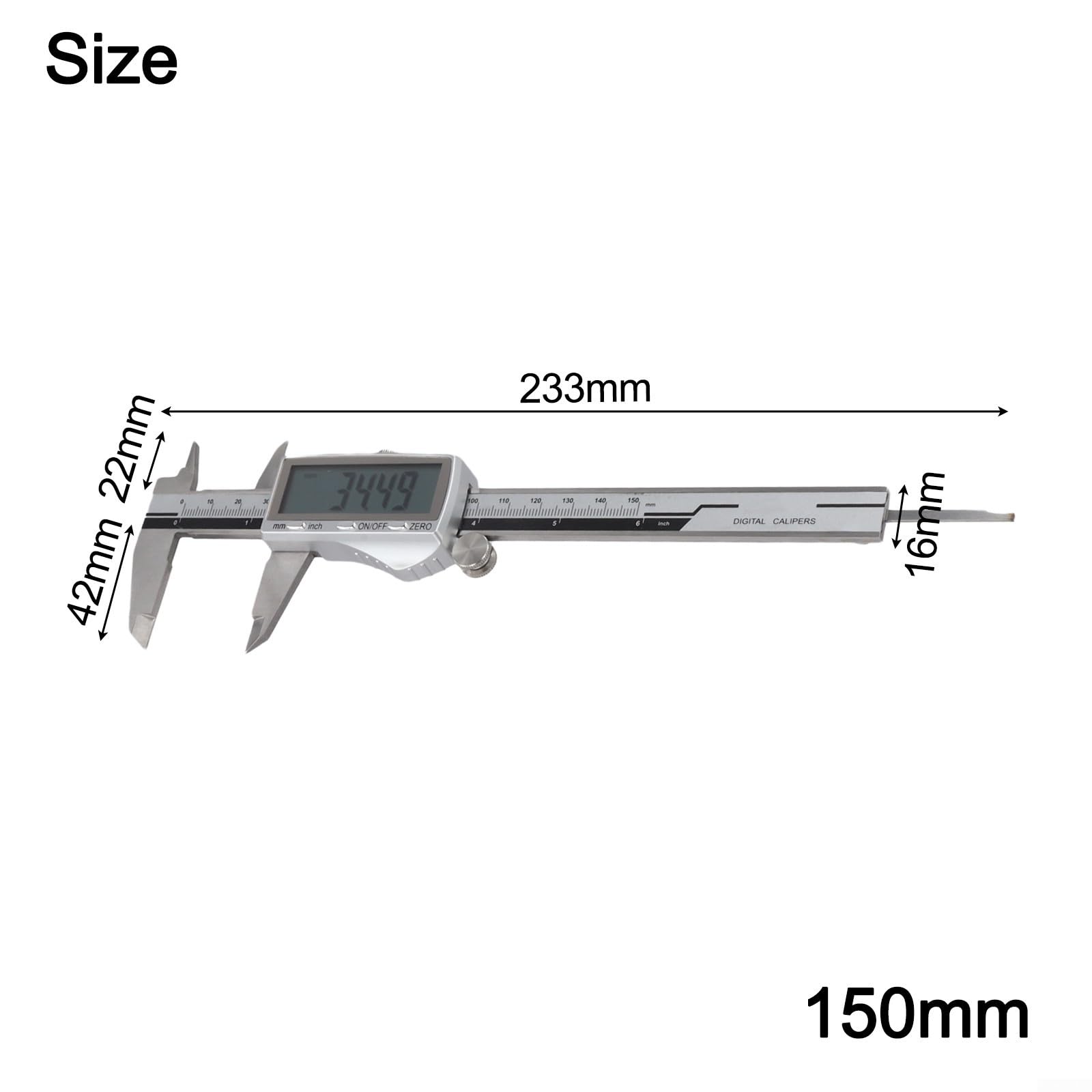 Calibrador Vernier digital recargable, calibre de profundidad de acero inoxidable de 0.01 mm para medición de precisión, herramientas de manualidades de taller de electrónica de joyería (300 mm)