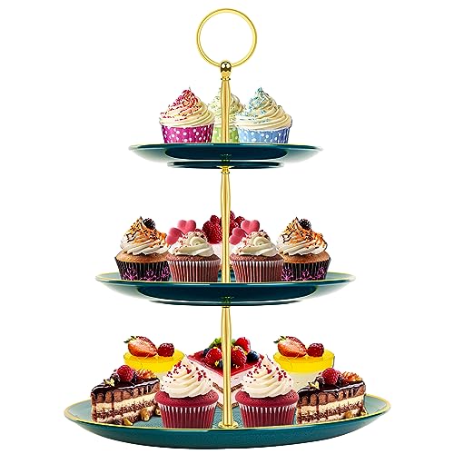 Présentoir à cupcakes 3 étages vert PinCute pour buffet et pâtisseries - 2