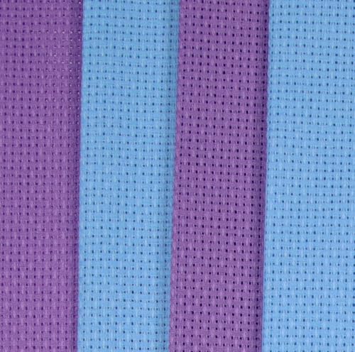Image of KCS 4 /6 pc of 12 inch x 18 inch 30cmx45cm 16CT Counted Cotton Aida Cloth Cross Stitch Fabric (Lavender+Light Blue, 4 pc)