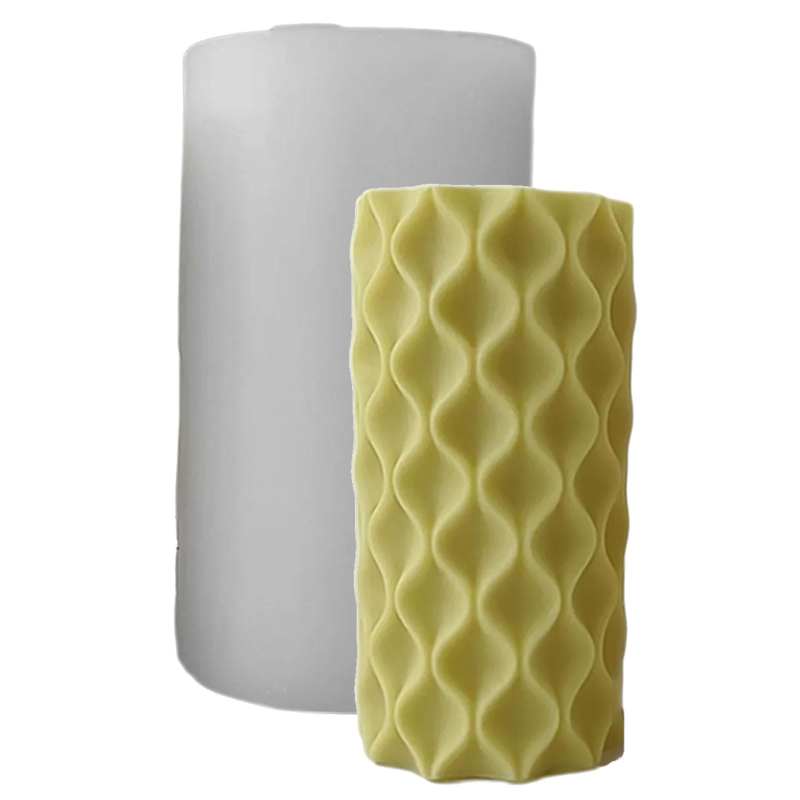 Osniyaw B Silicone Cylinder Mould For Handmade Candles, Embossed Star Details, Safe Accessories For Family Activities, Candle Making, Silicone Mould