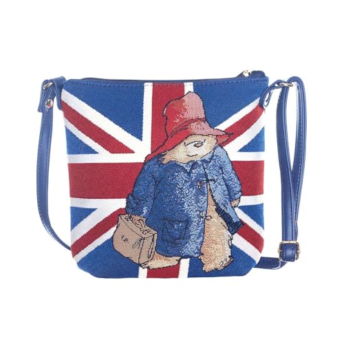 Sac bandoulière Paddington Bear compact rose Union Jack en polyester tapisserie
