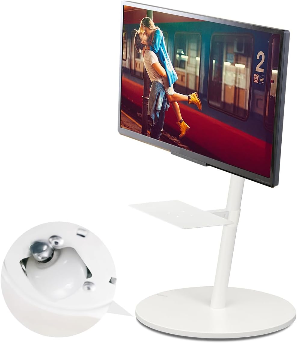 イコールズ テレビ台 自立型 テレビスタンド WALL A2 CASTER BASE ロータイプ +レコーダー棚板セット 24型〜55型対応 サテンホワイト (レコーダー棚板:サテンホワイト)