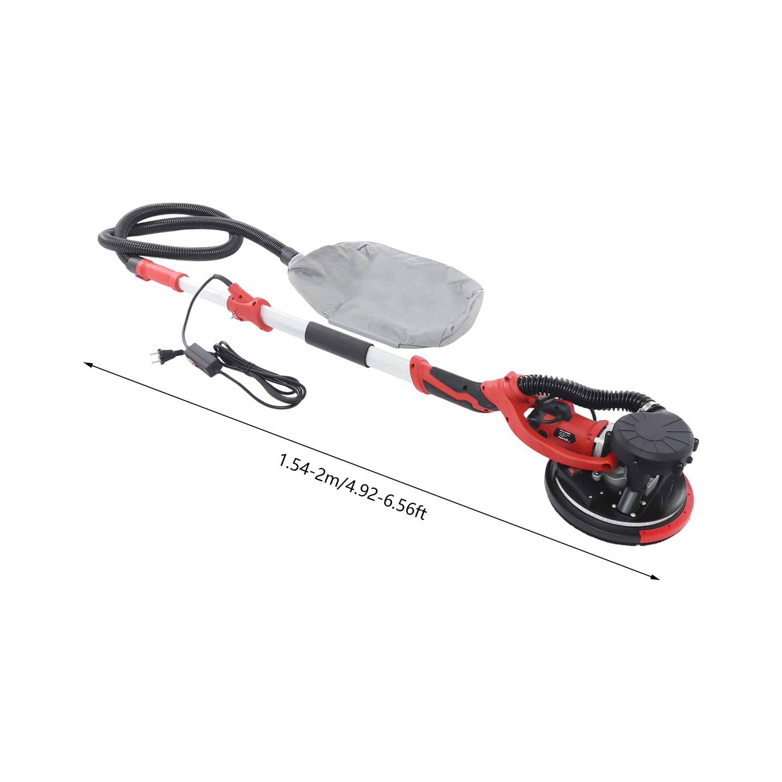 Elektryczna szlifierka do suchej zabudowy, 750 W, 6-biegowa, 800-1800 obr./min, 255 mm, tarcza 1,2 – 2,2 m, teleskop z odsysaniem kurzu, podwójny kanał powietrza, szlifierka ścienna, szlifierka