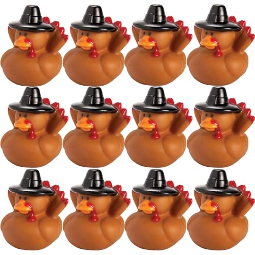 Fun Express Thanksgiving Turkey Rubber Ducks - 12 Pc