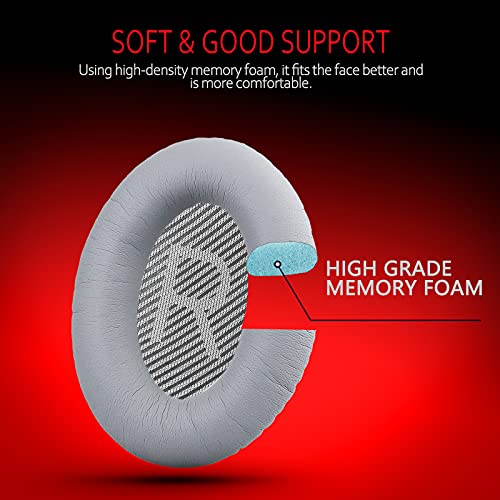 Image of Krone Kalpasmos Premium Ear Pad Replacement for Bose Headphones Earpads, Compatible with Bose QuietComfort 35 ii /QC35 /QC25 /QC2 /QC15 /Ae2 /Ae2i /Ae2w /SoundTrue & SoundLink Silver
